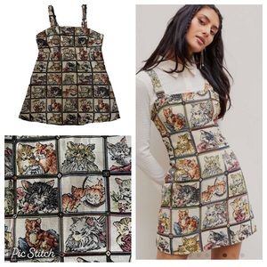 Cider Tapestry Cat Lover Dress Size 2X Sleeveless Jacquard Jumper Fit & Flare